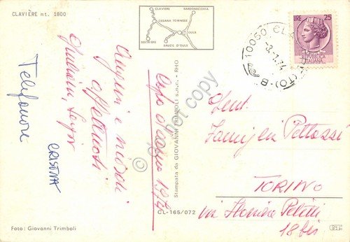 Cartolina Claviere Chiesa 1974 (Torino) | Immagine Gallery 2