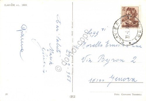 Cartolina Claviere confine Italo Francese 1968 dogana | Immagine Gallery 2