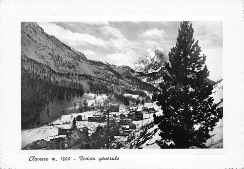 Cartolina Claviere veduta generale 1953