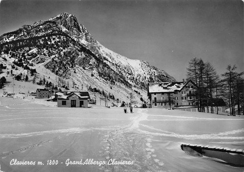 Cartolina Clavieres Grande Albergo 1956 | Immagine principale