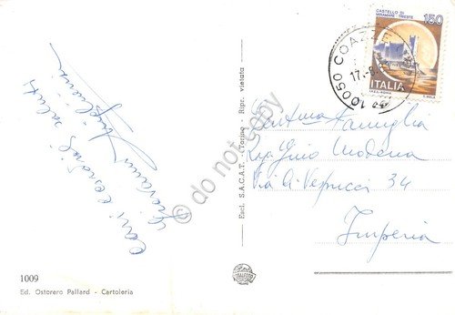 Cartolina Coazze Panorama generale case colorata 1981