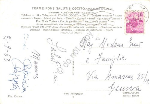 Cartolina Cocito Terme Salutis vedute varie 1963 | Immagine Gallery 2