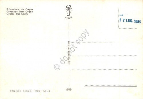 Cartolina Cogne 4 vedute panorama paese stemma (Aosta) | Immagine Gallery 2