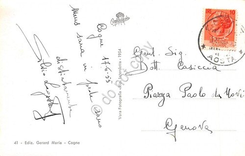 Cartolina Cogne Panorama con Gran San Bernardo 1955 | Immagine Gallery 2