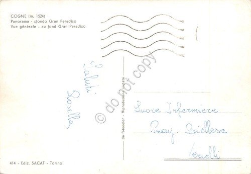 Cartolina Cogne panorama e Gran Paradiso Ed SACAT | Immagine Gallery 2