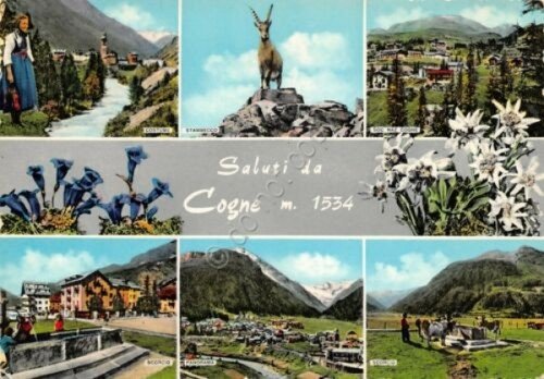 Cartolina Cogne vedute 1967 (Aosta) | Immagine principale