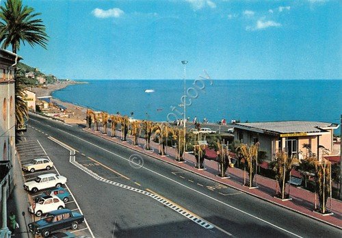 Cartolina Cogoleto Lungomare spiaggia auto (Genova) | Immagine principale