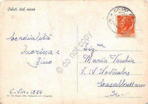 Cartolina Cogoleto Panorama 1954 grinze