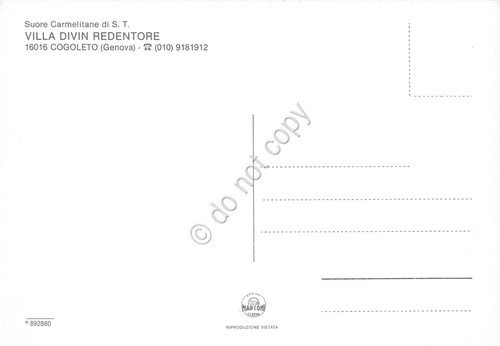 Cartolina Cogoleto Villa Divin Redentore Suore Carmelitane vista dal mare …