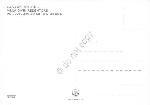 Cartolina Cogoleto Villa Divin Redentore Suore Carmelitane vista della villa