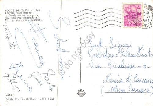 Cartolina Col di Nava panorama parziale 1961 | Immagine Gallery 2