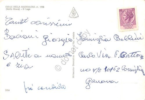 Cartolina Colle della Maddalena Valle Stura Il Lago barca animata