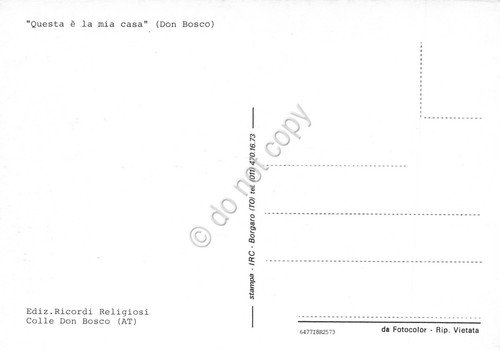 Cartolina Colle Don Bosco casa del Santo (Asti) | Immagine Gallery 2