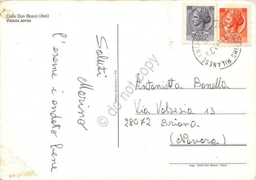 Cartolina Colle Don Bosco Panorama aereo 1973 | Immagine Gallery 2