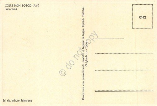 Cartolina Colle Don Bosco Panorama illustrata bordo argentato | Immagine Gallery 2