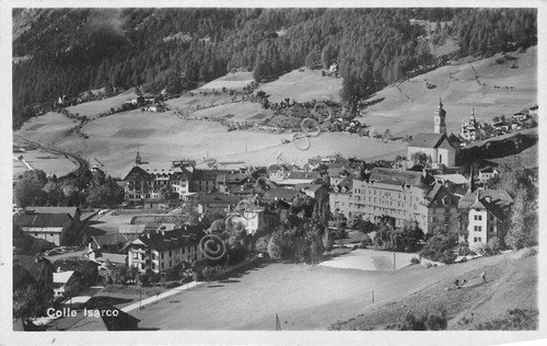 Cartolina Colle Isarco Panorama macchiata (Bolzano)