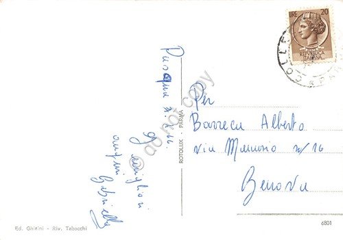 Cartolina Collecchio Campanile colorata 1966 | Immagine Gallery 2