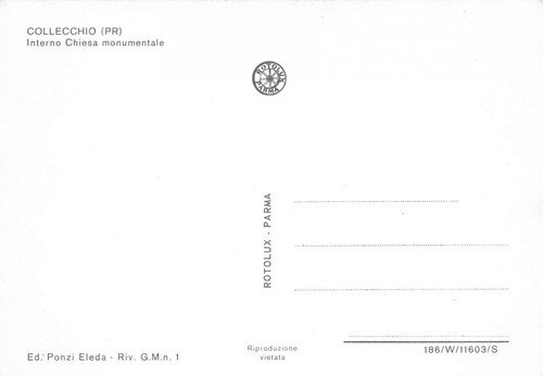 Cartolina Collecchio Chiesa Monumentale Interno
