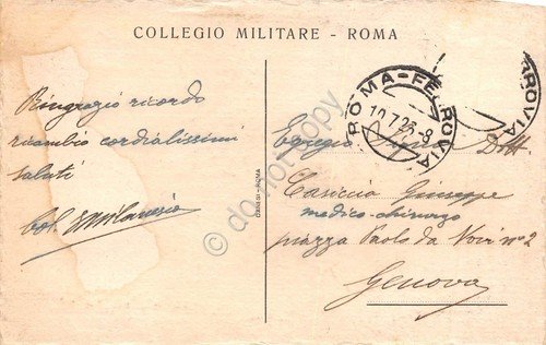 Cartolina Collegio Militare Roma lapide Vittoria Alata Massi del Grappa …