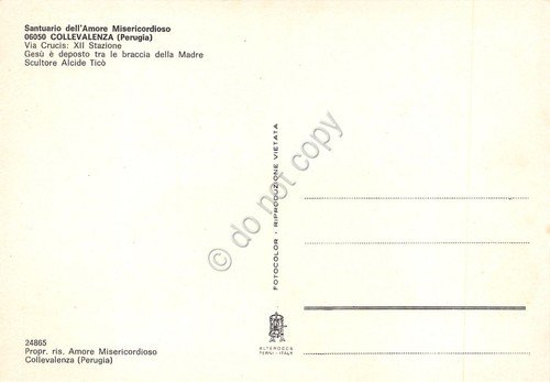 Cartolina Collevalenza Santuario Amore Misericordioso Via Crucis XII Stazione | Immagine Gallery 2