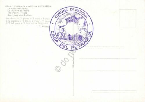 Cartolina Colli Euganei Arqua Petrarca Casa del Poeta timbro comune …