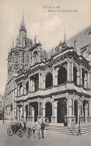 Cartolina Coln Rathaus carrozza animata | Immagine principale