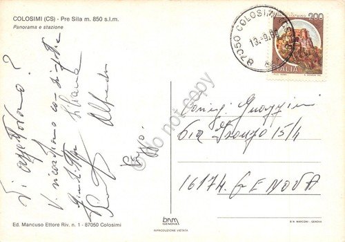 Cartolina Colosimi Pre Sila panorama 1982