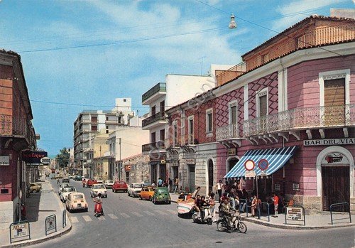 Cartolina Comiso Viale della Resistenza auto bar Sip animata anni …