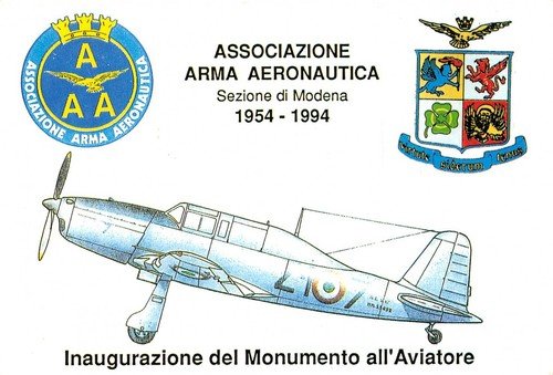 Cartolina commemora Associazione Arma Aeronautica Monumento Aviator Modena 1994 | Immagine principale