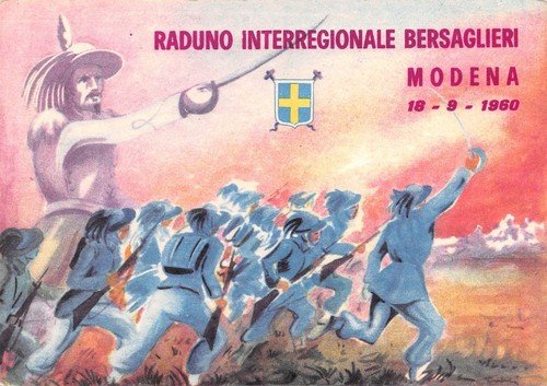 Cartolina commemorativa Raduno Interregionale Bersaglieri Modena 1960 | Immagine principale
