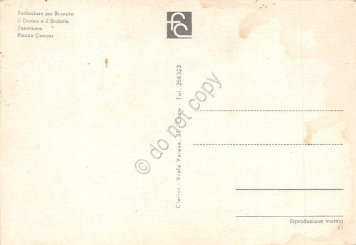 Cartolina Como 4 vedute Hotel Metropole Suisse Funicolare