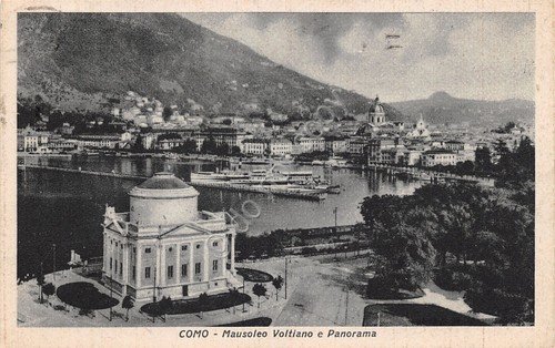 Cartolina Como Mausoleo Voltiano e panorama 1938 | Immagine principale