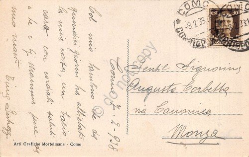 Cartolina Como Mausoleo Voltiano e panorama 1938 | Immagine Gallery 2