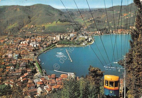 Cartolina Como Panorama con Funicolare Como Brunate 1969