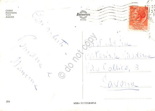 Cartolina Como panorama dall'alto anno '50 | Immagine Gallery 2