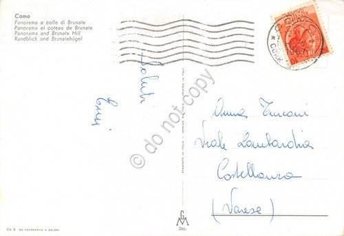 Cartolina Como Panorama e Colle di Brunate 1957 | Immagine Gallery 2