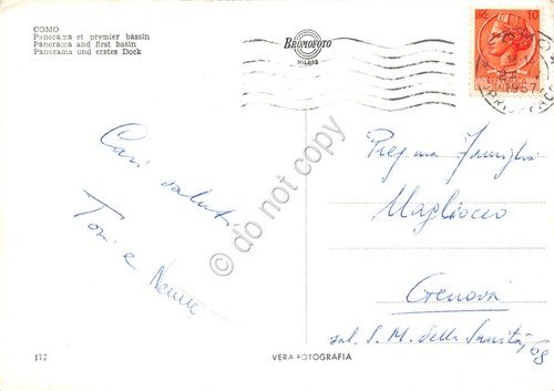 Cartolina Como panorama e primo bacino 1957 | Immagine Gallery 2