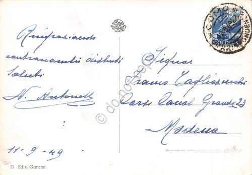 Cartolina Como panorama paese visto dal lago 1949 | Immagine Gallery 2