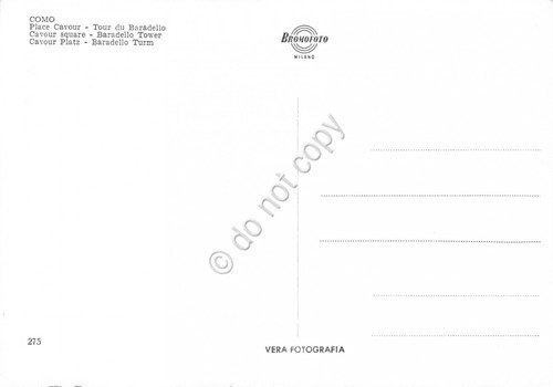 Cartolina Como Piazza Cavour Baradello dal Lago | Immagine Gallery 2