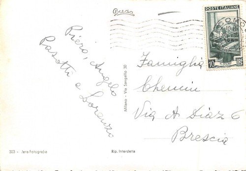 Cartolina Como Piazza Cavour Notturno anni '50 | Immagine Gallery 2