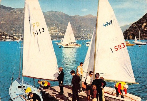 Cartolina Como Regata velica di chiusura animata 1980 | Immagine principale