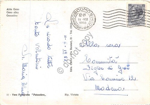 Cartolina Como Viale Geno 1958 | Immagine Gallery 2