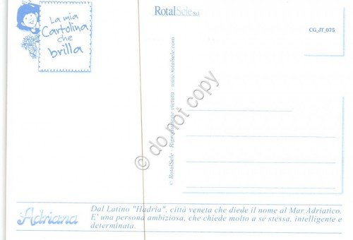Cartolina con nome Adriana La mia cartolina che brilla etimologia …