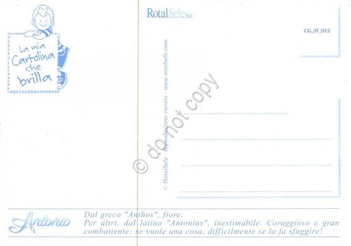 Cartolina con nome Antonio La mia cartolina che brilla etimologia … | Immagine Gallery 2