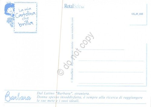 Cartolina con nome Barbara La mia cartolina che brilla etimologia … | Immagine Gallery 2