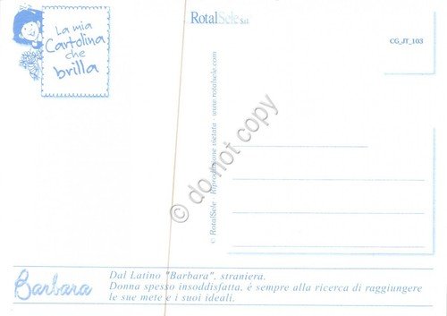 Cartolina con nome Barbara La mia cartolina che brilla etimologia …
