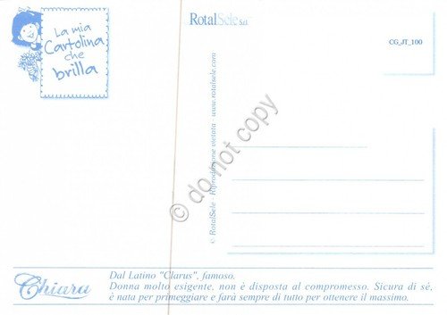 Cartolina con nome Chiara La mia cartolina che brilla etimologia …