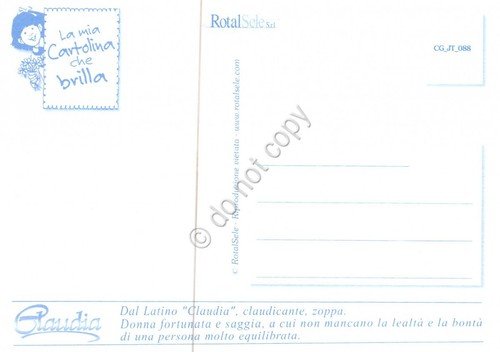 Cartolina con nome Claudia La mia cartolina che brilla etimologia …