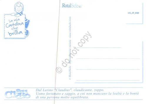 Cartolina con nome Claudio La mia cartolina che brilla etimologia …