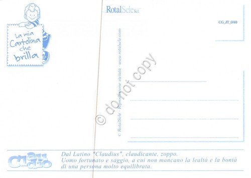 Cartolina con nome Claudio La mia cartolina che brilla etimologia …